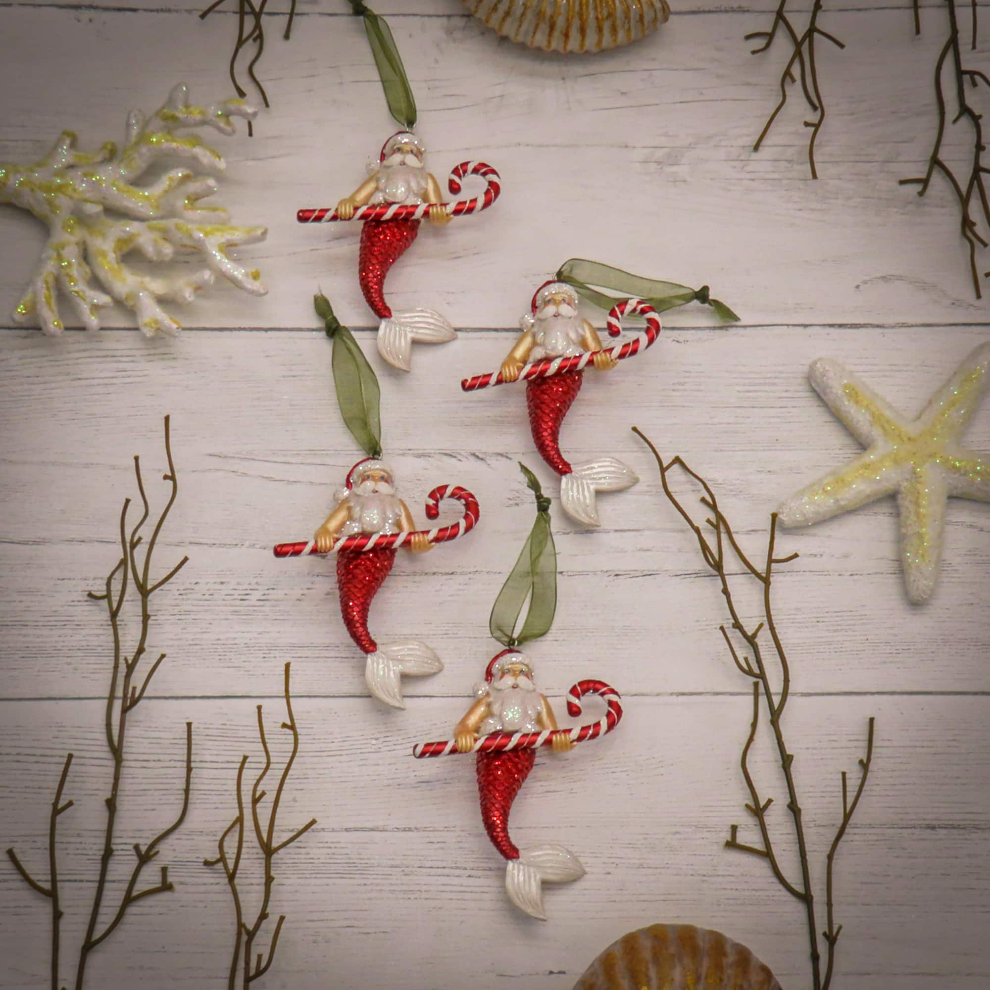 National Tree Company Santa Merman Ornaments, 4ct.